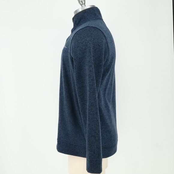 Eddie Bauer Sweater Mens Large Blue Quarter Snaps Mock Neck Pullover Gorpcore - Picture 14 of 16